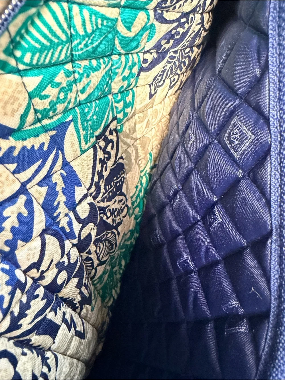 Vera Bradley Retired Santiago Quilted Diaper Bag Baby Blue Floral Changing Pad